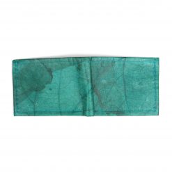 Turquoise Vegan Leather Bifold Wallet Faux Leather Plant Based Leather Wallet Leather Alternative