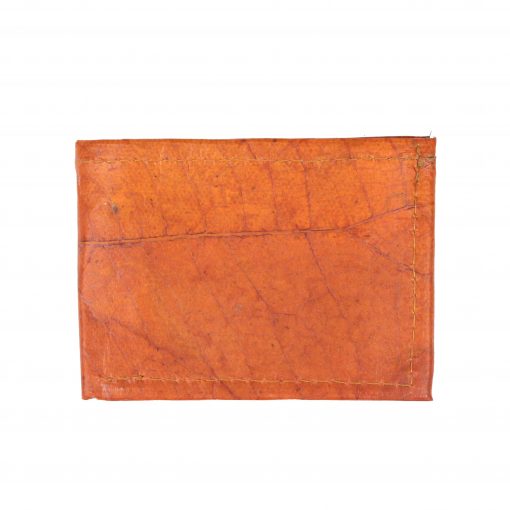 Orange Vegan Leather Bifold Wallet Faux Leather Plant Based Leather Wallet Leather Alternative